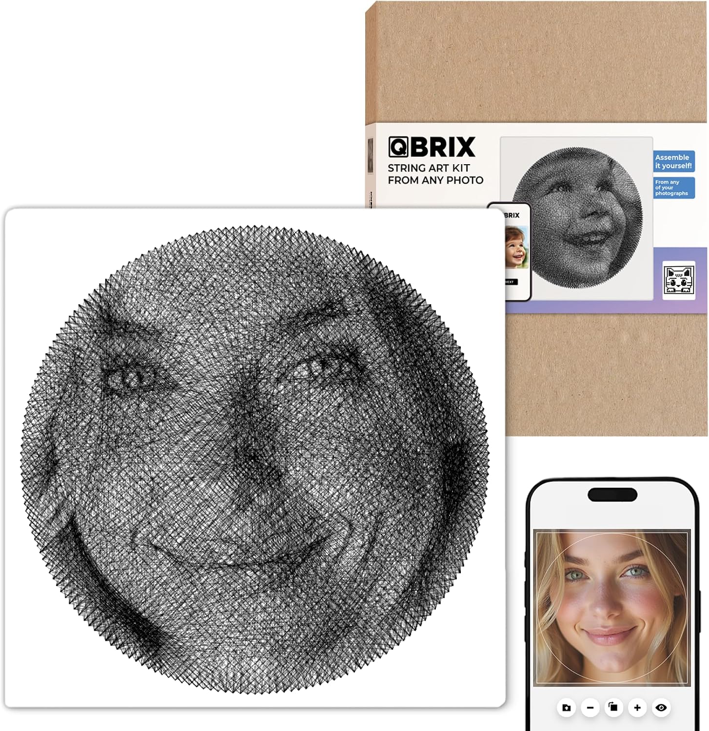 QBRIX Photo Thread Art - Circle/Square
